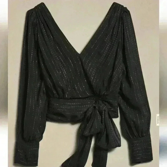 BANANA REPUBLIC CROPPED METALLIC BLOUSE - Picture 5 of 5